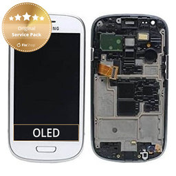 Samsung Galaxy S3 Mini i8190 - LCD Displej + Dotykové Sklo + Rám (White) - GH97-14204A Genuine Service Pack