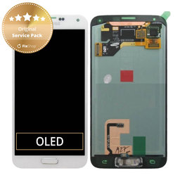 Samsung Galaxy S5 G900F - LCD Displej + Dotykové Sklo (Shimmery White) - GH97-15959A, GH97-15734A Genuine Service Pack