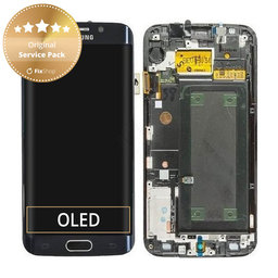 Samsung Galaxy S6 Edge G925F - LCD Displej + Dotykové Sklo + Rám (Black Sapphire) - GH97-17162A, GH97-17317A, GH97-17334A Genuine Service Pack