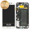 Samsung Galaxy S6 Edge G925F - LCD Displej + Dotykové Sklo + Rám (White Pearl) - GH97-17162B, GH97-17317B, GH97-17334B Genuine Service Pack