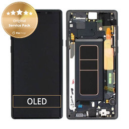 Samsung Galaxy Note 9 N960U - LCD Displej + Dotykové Sklo + Rám (Midnight Black) - GH97-22269A, GH97-23737A, GH97-22270A Genuine Service Pack