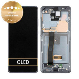 Samsung Galaxy S20 Ultra G988F - LCD Displej + Dotykové Sklo + Rám (Cloud White) - GH82-22271C, GH82-22327C Genuine Service Pack