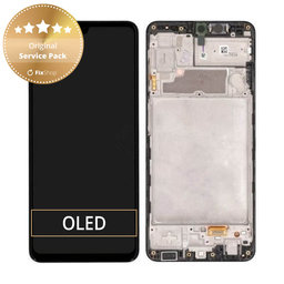 Samsung Galaxy A22 A225F - LCD Displej + Dotykové Sklo + Rám (Black) - GH82-25944A, GH82-26047A Genuine Service Pack