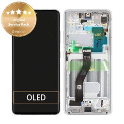 Samsung Galaxy S21 Ultra G998B - LCD Displej + Dotykové Sklo + Rám (Phantom Silver) - GH82-24589B, GH82-26035B, GH82-26036B Genuine Service Pack