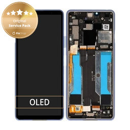 Sony Xperia 10 III - LCD Displej + Dotykové Sklo + Rám (Blue) - A5034094A Genuine Service Pack