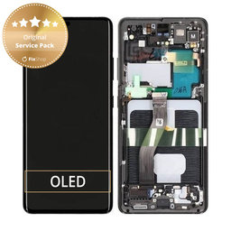 Samsung Galaxy S21 Ultra G998B - LCD Displej + Dotykové Sklo + Rám (Phantom Black) - GH82-26035A, GH82-26036A Genuine Service Pack