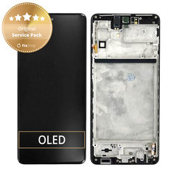 Samsung Galaxy M53 5G M536B - LCD Displej + Dotykové Sklo + Rám (Black) - GH82-28812A, GH82-28895A Genuine Service Pack