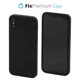 FixPremium - Silikonové Pouzdro pro iPhone X a XS, černá