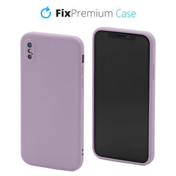 FixPremium - Silikonové Pouzdro pro iPhone X a XS, fialová