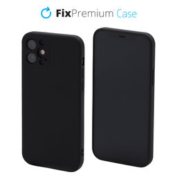 FixPremium - Silikonové Pouzdro pro iPhone 12, černá