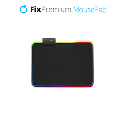 FixPremium - Podložka pod Myš s RGB Podsvícením, 30x25cm, černá