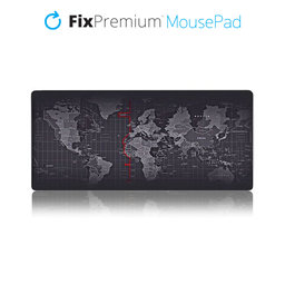 FixPremium - Podložka pod Myš a Klávesnici s Motivem Mapy, černá