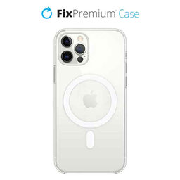 FixPremium - Silikonové Pouzdro s MagSafe pro iPhone 12 a 12 Pro, transparentná