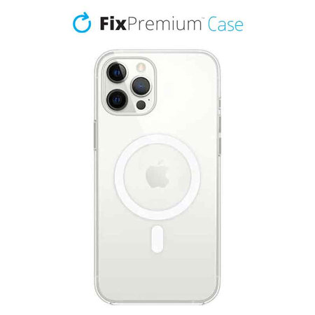 FixPremium - Silikonové Pouzdro s MagSafe pro iPhone 12 Pro Max, transparentná