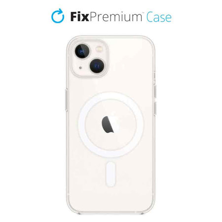 FixPremium - Silikonové Pouzdro s MagSafe pro iPhone 13 a 14, transparentná