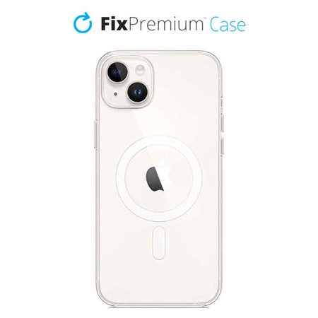 FixPremium - Silikonové Pouzdro s MagSafe pro iPhone 14 Plus, transparentná