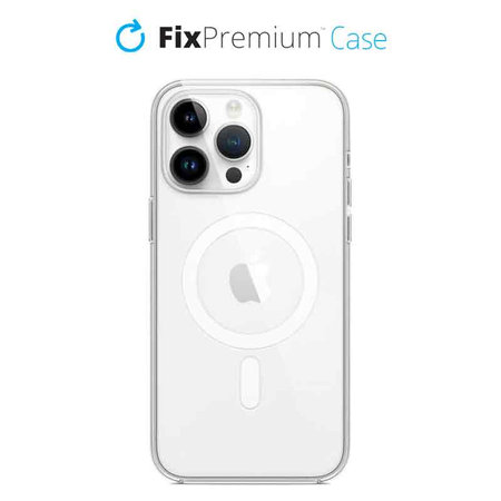 FixPremium - Silikonové Pouzdro s MagSafe pro iPhone 14 Pro Max, transparentná