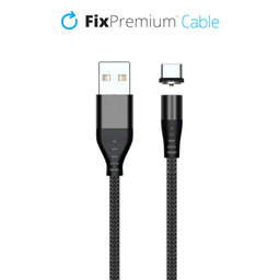 FixPremium - USB-C / USB Magnetický Kabel (1m), černá