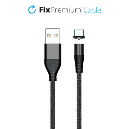 FixPremium - USB-C / USB Magnetický Kabel (2m), černá