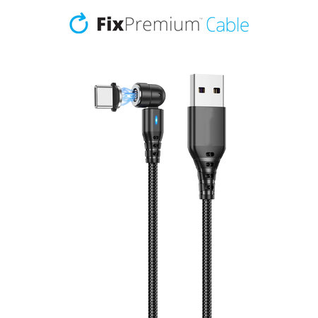 FixPremium - USB-C / USB Magnetický Kabel (1m), černá