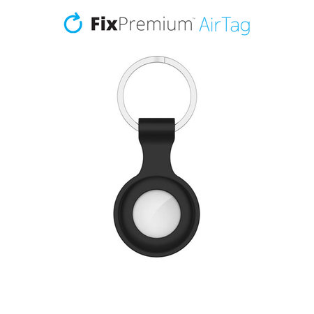 FixPremium - Silikonová Klíčenka pro AirTag, černá