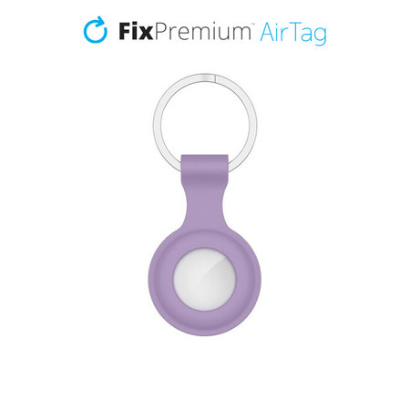 FixPremium - Silikonová Klíčenka pro AirTag, fialová