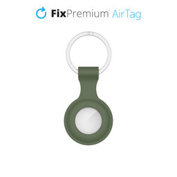 FixPremium - Silikonová Klíčenka pro AirTag, tmavězelená