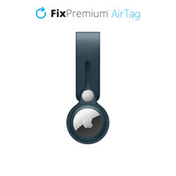 FixPremium - Kožená Klíčenka pro AirTag, modrá