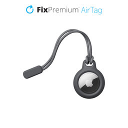 FixPremium - Pouzdro so Šňúrkou pro AirTag, černá