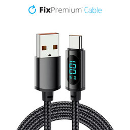 FixPremium - USB-C / USB Kabel s Fukncií Power Delivery (1m), černá
