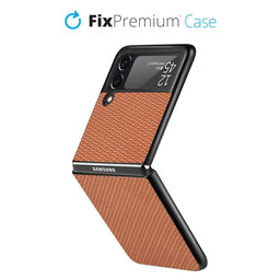 FixPremium - Pouzdro Carbon pro Samsung Galaxy Z Flip 3, hnědá