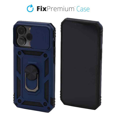 FixPremium - Pouzdro CamShield pro iPhone 13 Pro, modrá