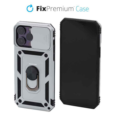 FixPremium - Pouzdro CamShield pro iPhone 14 Pro Max, bílá