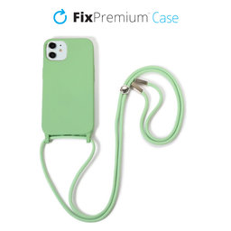 FixPremium - Silikonové Pouzdro so Šňúrkou pro iPhone 11, zelená