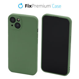 FixPremium - Puzdro Rubber pro iPhone 13 a 14, zelená