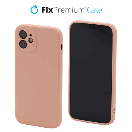 FixPremium - Puzdro Rubber pro iPhone 12 a 12 Pro, oranžová