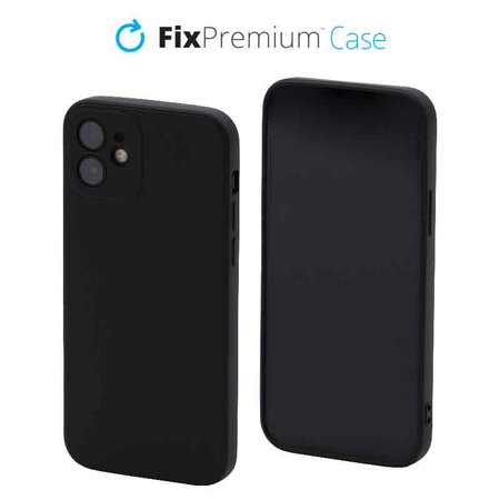 FixPremium - Puzdro Rubber pro iPhone 12 a 12 Pro, černá