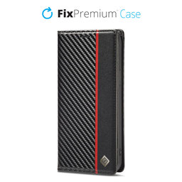 FixPremium - Puzdro Carbon Wallet pro Xiaomi Redmi Note 11 Pro, černá