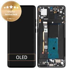 Motorola Edge 40 - LCD Displej + Dotykové Sklo + Rám (Eclipse Black) - 5D68C22670 Genuine Service Pack