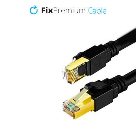 FixPremium - Síťový Kabel - RJ45 / RJ45 (5m), černá