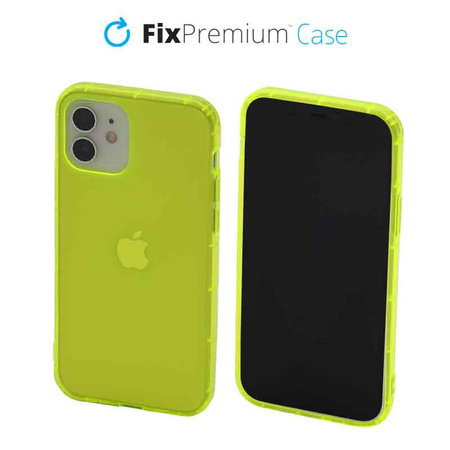 FixPremium - Pouzdro Clear pro iPhone 12 a 12 Pro, žlutá