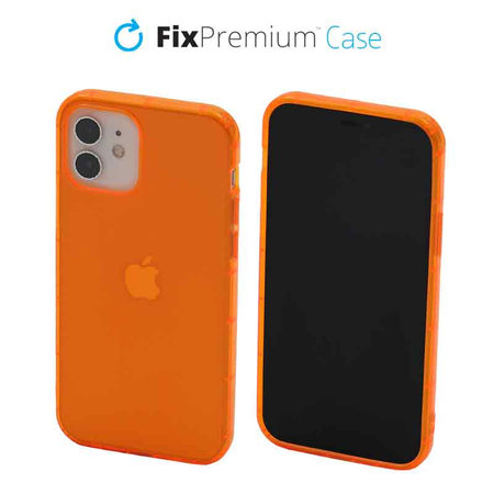 FixPremium - Pouzdro Clear pro iPhone 12 a 12 Pro, oranžová