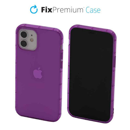 FixPremium - Pouzdro Clear pro iPhone 12 a 12 Pro, fialová