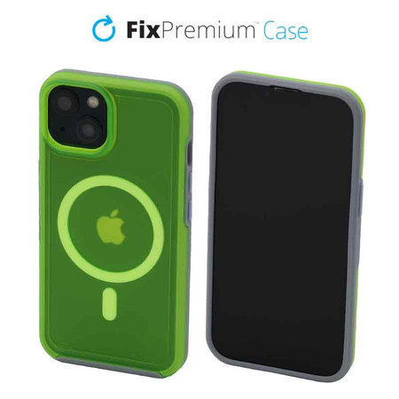 FixPremium - Pouzdro Clear s MagSafe pro iPhone 13, neon green