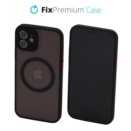 FixPremium - Pouzdro Matte s MagSafe pro iPhone 12, černá
