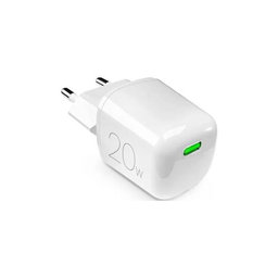 PURO - Nabíjecí Adaptér MiniPro USB-C, GaN, 20W, bílá