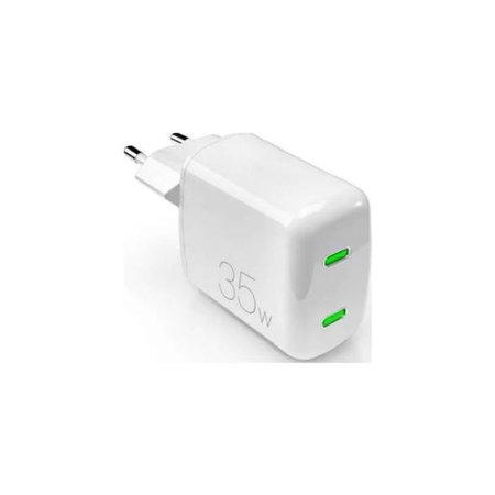 PURO - Nabíjecí Adaptér MiniPro 2x USB-C, GaN, 35W, bílá