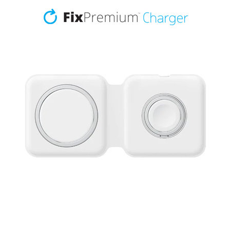 FixPremium - MagSafe Duo pro iPhone a Apple Watch, bílá