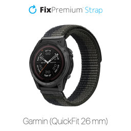 FixPremium - Nylonový řemínek pro Garmin (QuickFit 26mm), šedý