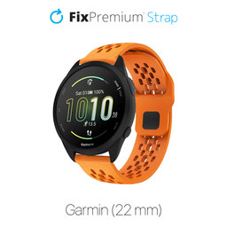 FixPremium - Univerzální silikonový řemínek pro Garmin (22 mm), oranžový